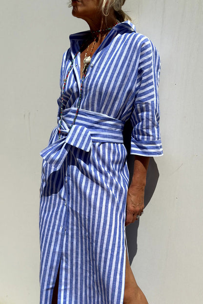 Faith Striped Shirt Dress