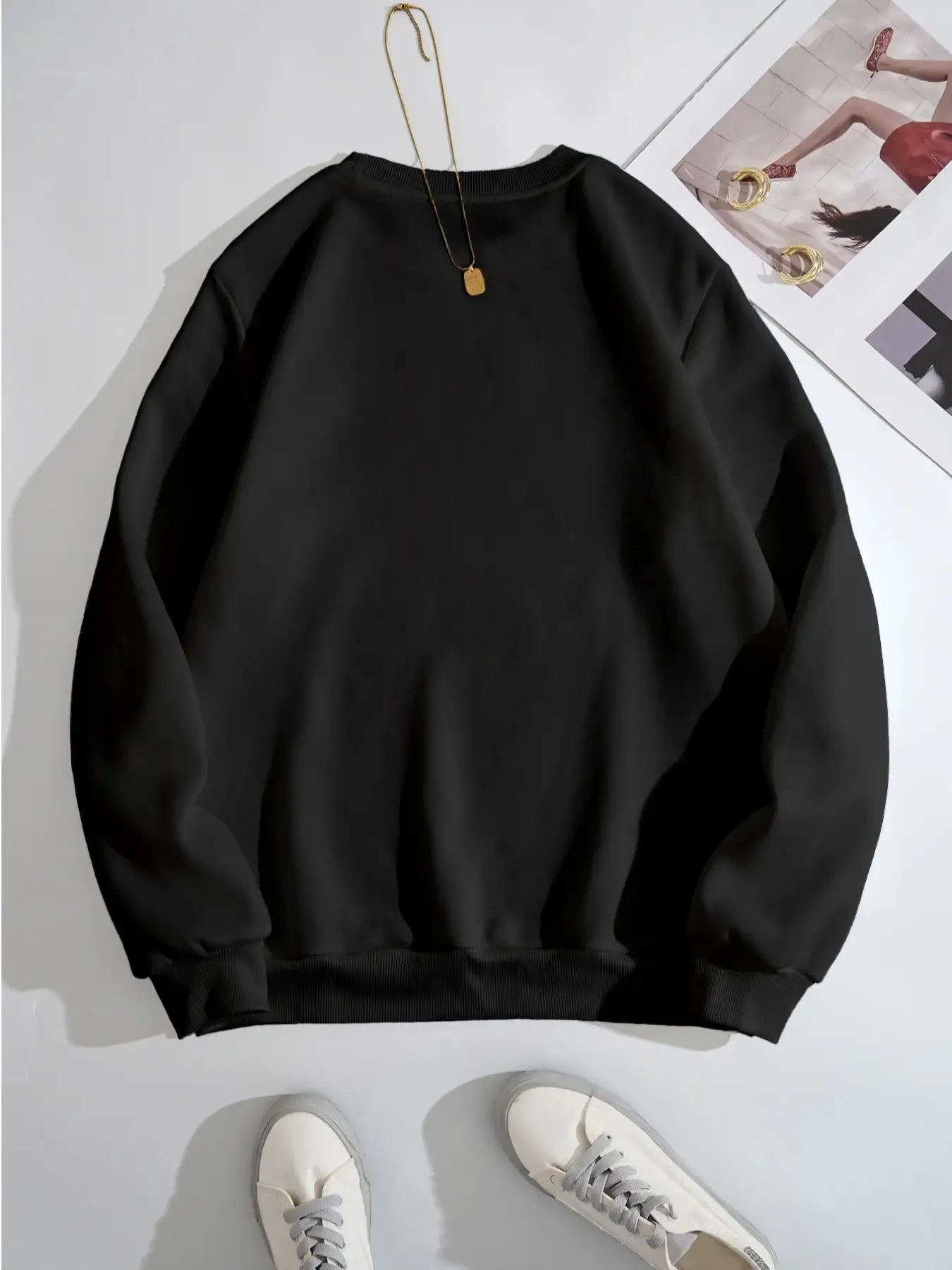 Skeleton Heart Round Neck Sweatshirt