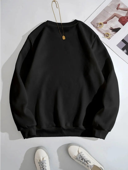 Skeleton Heart Round Neck Sweatshirt