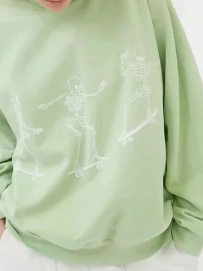 Skeleton Graphic Oversized Sweatshirt
