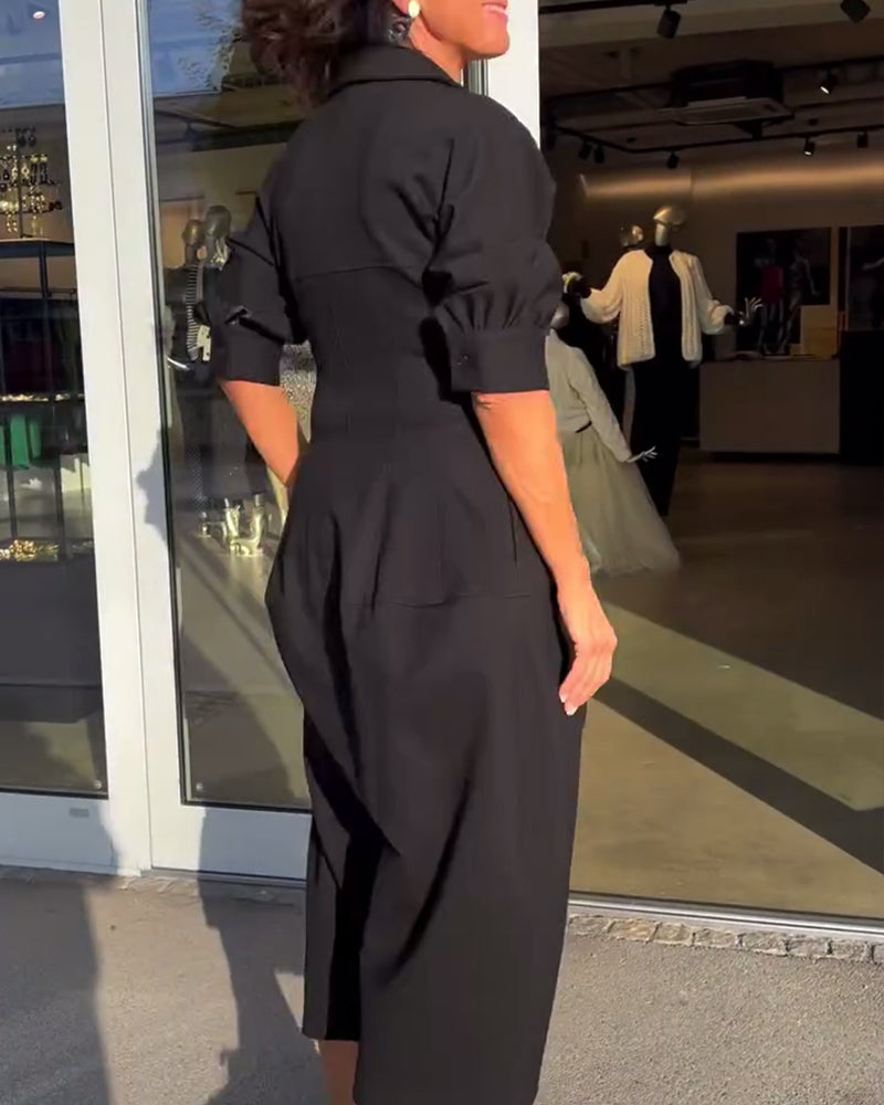 Hailey - Collared Midi Dress