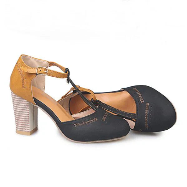 Colleen - T-Strap Block Heels
