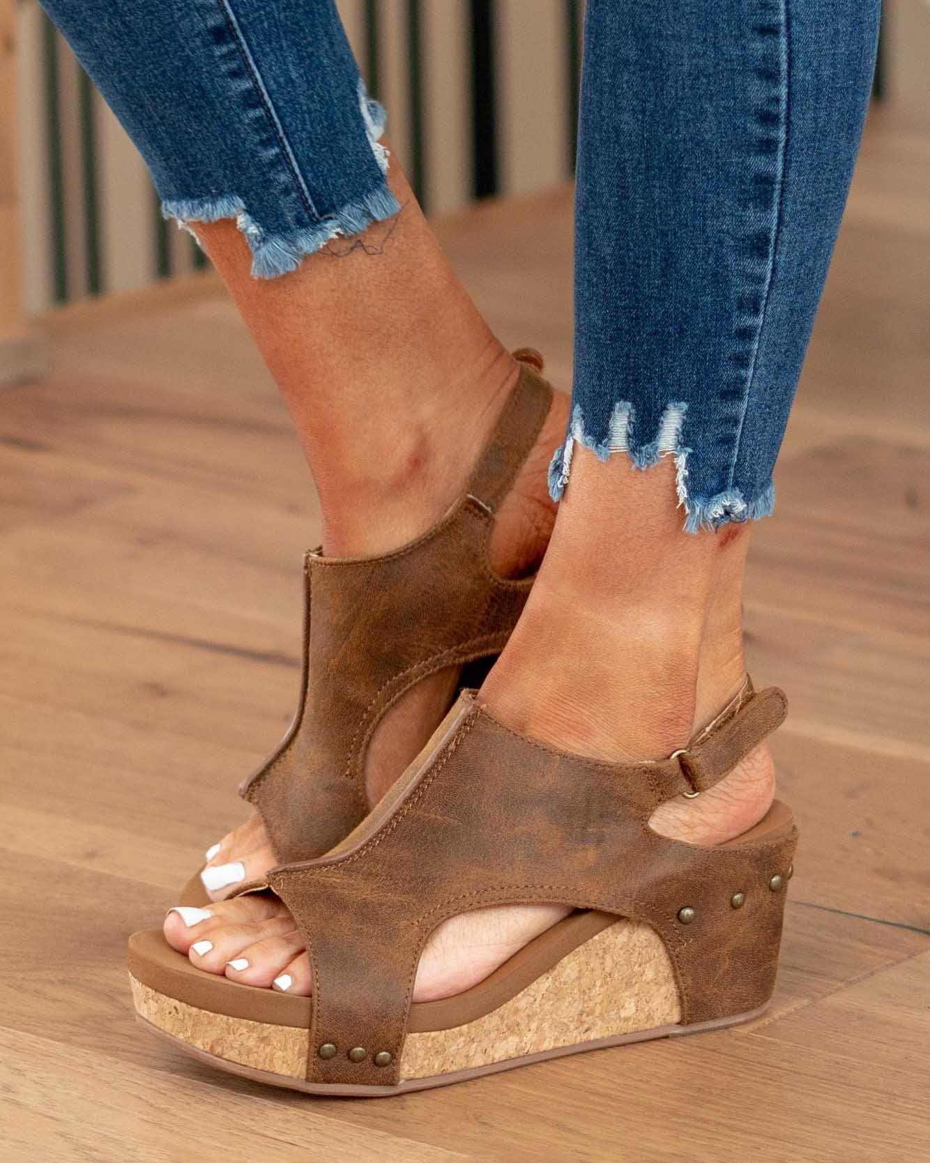 Madeline - Vegan Wedge Sandals