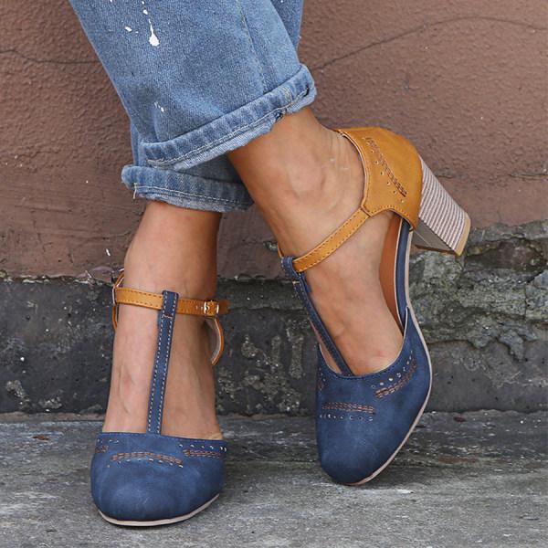 Colleen - T-Strap Block Heels