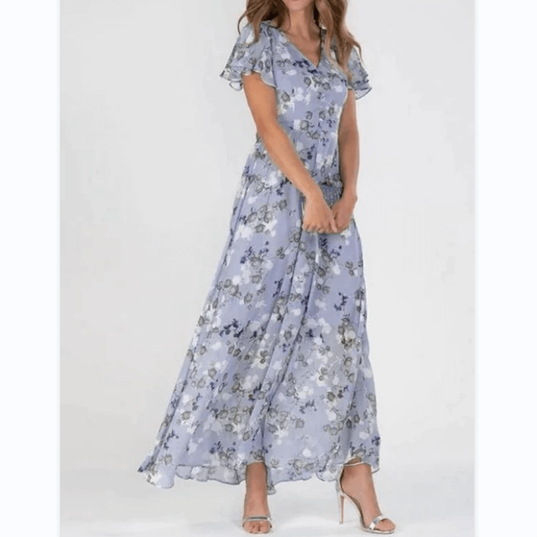 Ann - Flutter Sleeve Maxi Dress