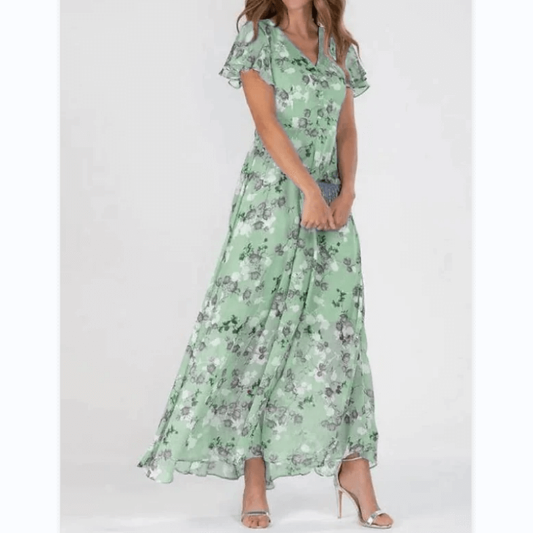 Ann - Flutter Sleeve Maxi Dress