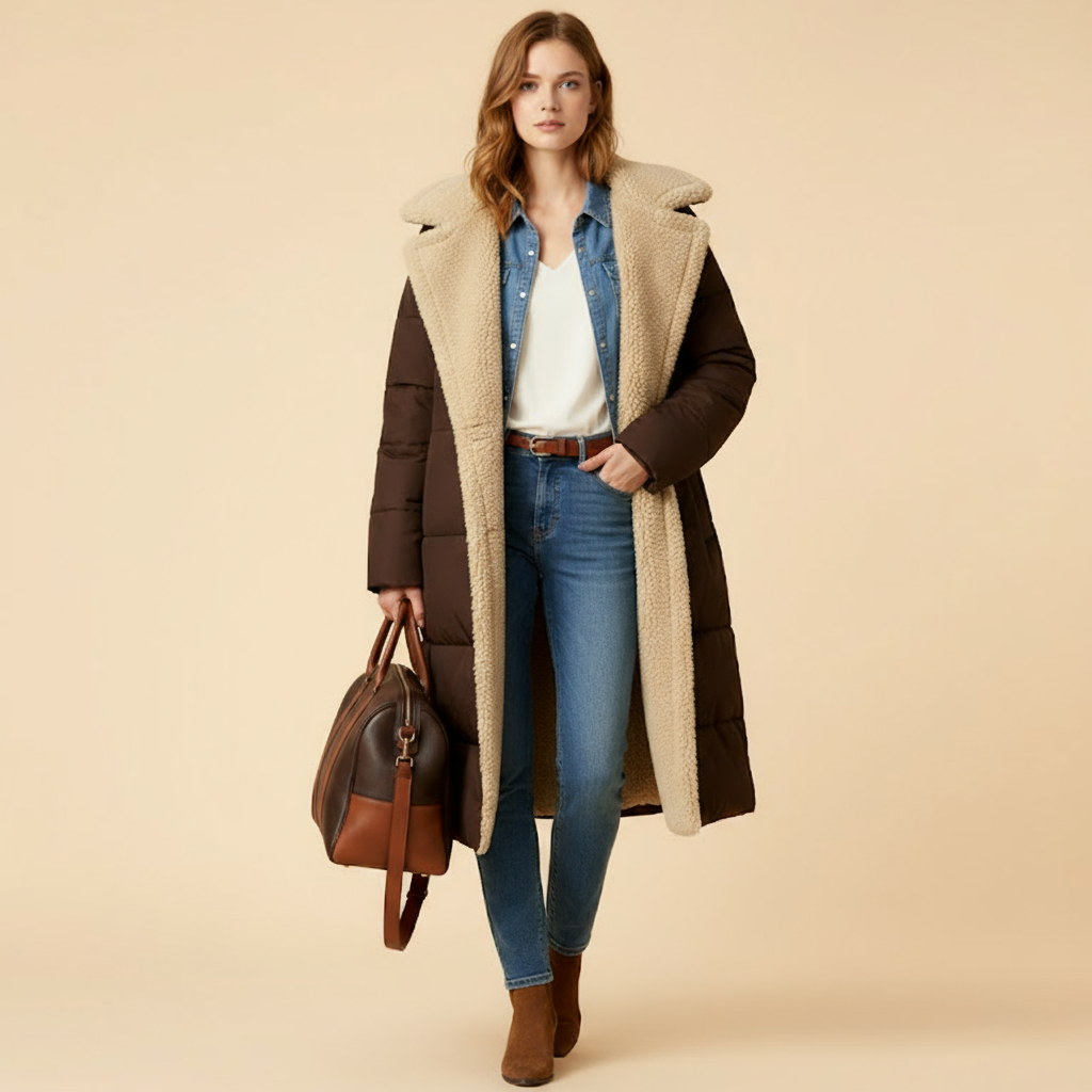 flora - Comfortable Faux Fur-Lined Coat